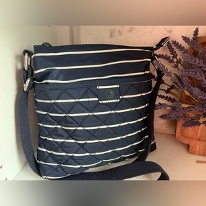 Talbots, navy and white striped Crossbody
